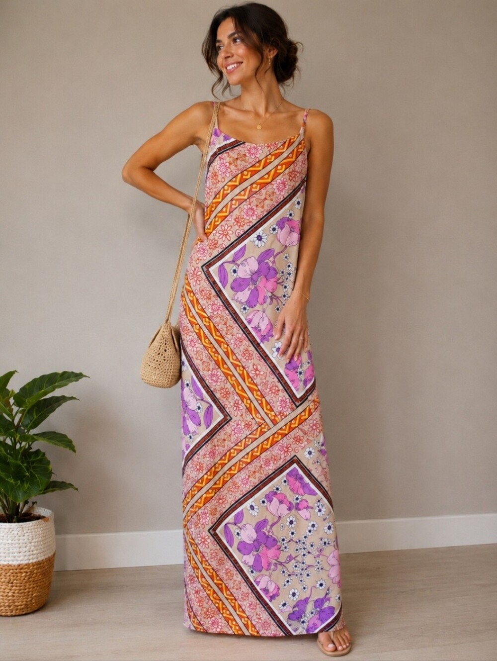Forever 21 Floral Boho Maxi Dress | Open Back